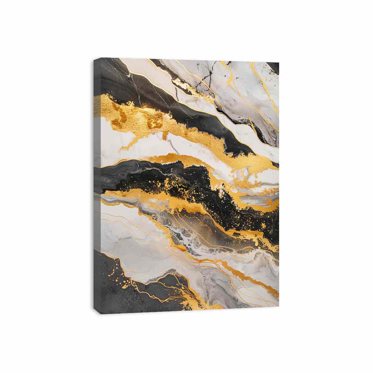 Black Gold marble Art  Canvas Art Print-3