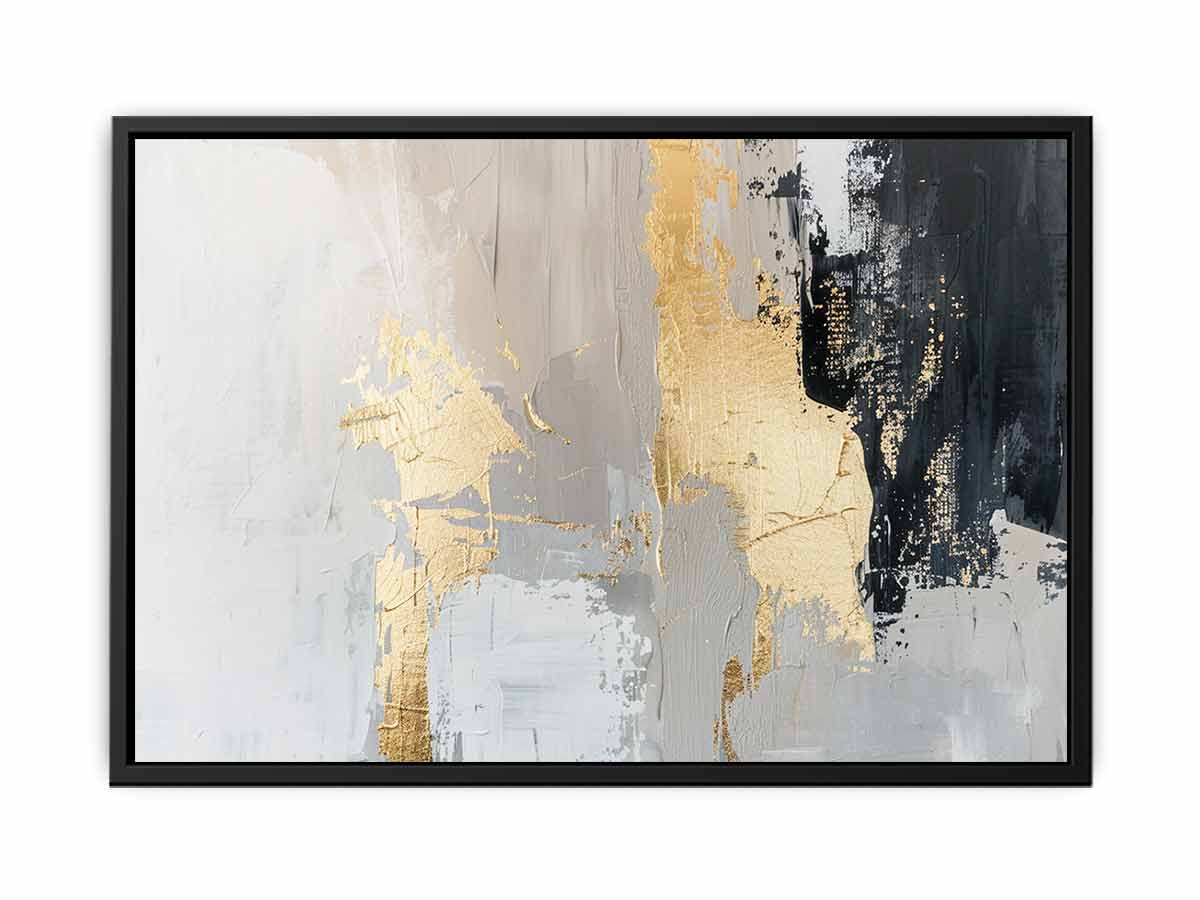 Black Gold Abstract Canvas Painting-4