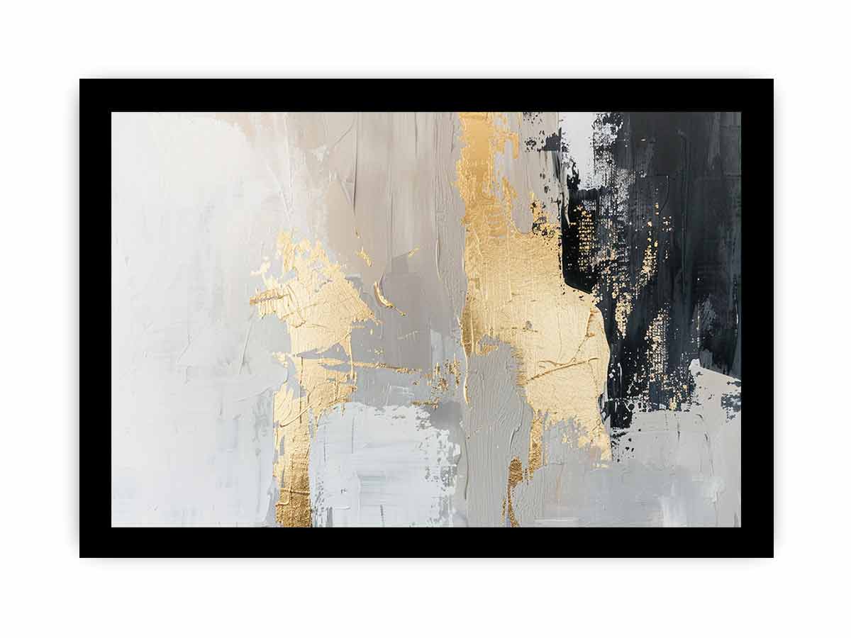 Black Gold Abstract Canvas Painting-7