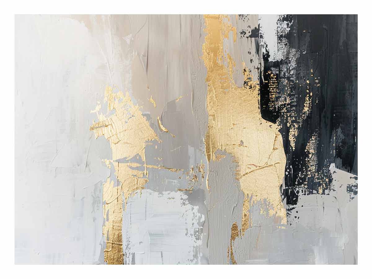 Black Gold Abstract Canvas Painting-0