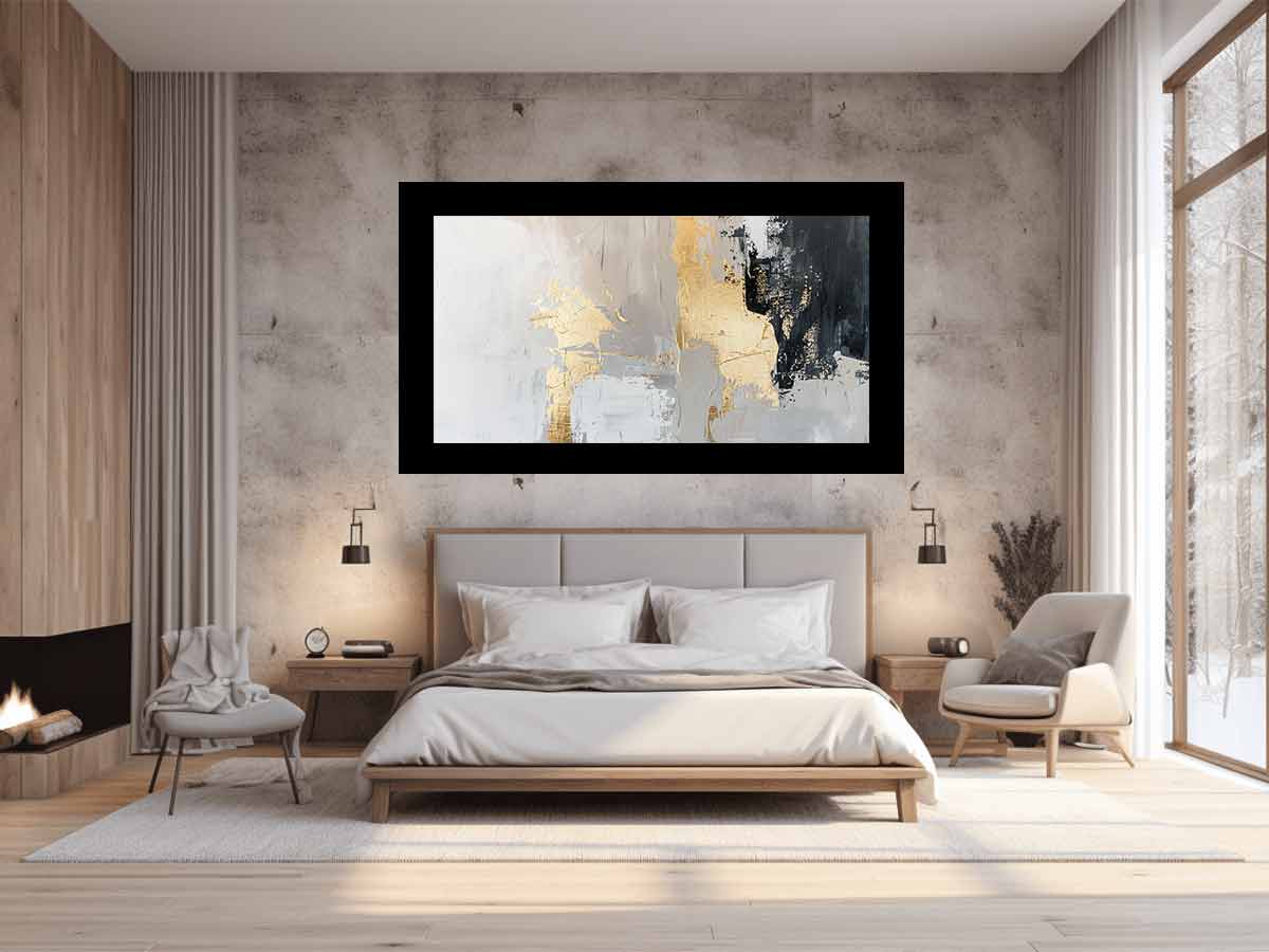 Black Gold Abstract Canvas Painting-1
