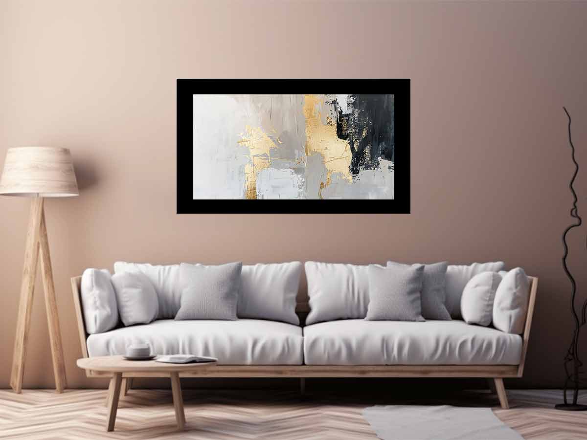 Black Gold Abstract Canvas Painting-2