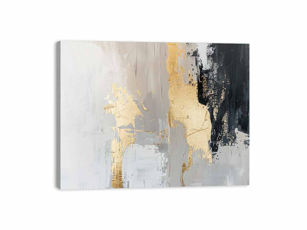 Black Gold Abstract Canvas Painting-3
