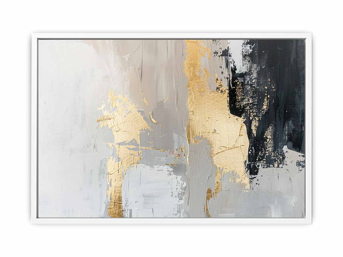 Black Gold Abstract Canvas Painting-5