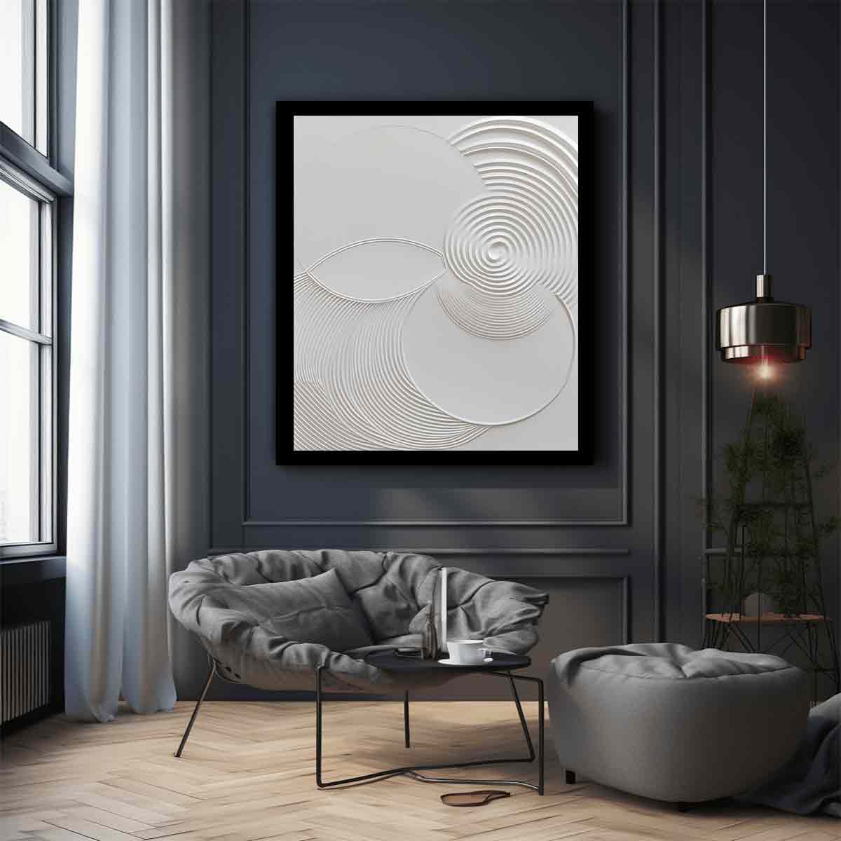 Minimalist Modern White Art Canvas Art Print-2