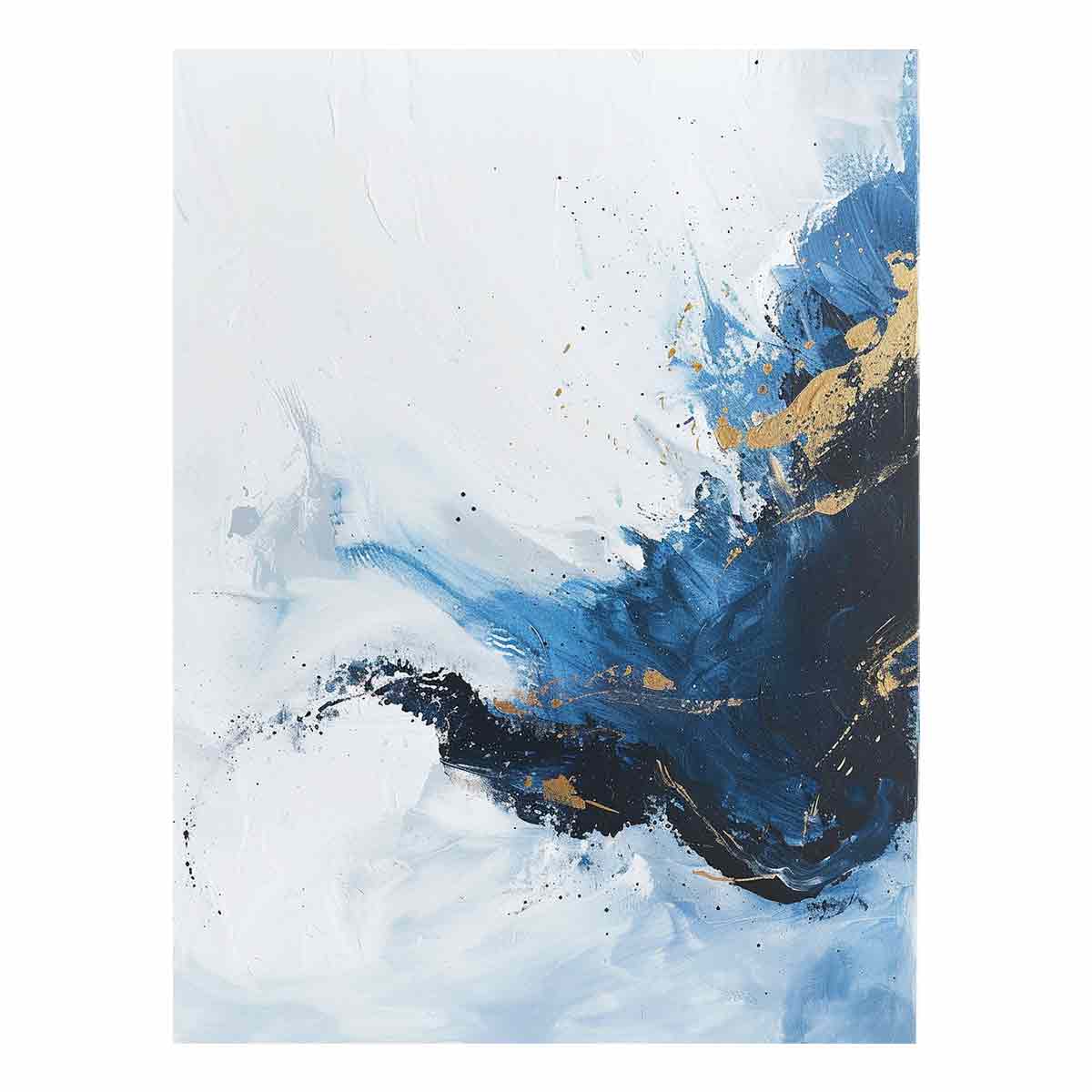 Black Gold Waves Luxury Art Canvas Painting-0