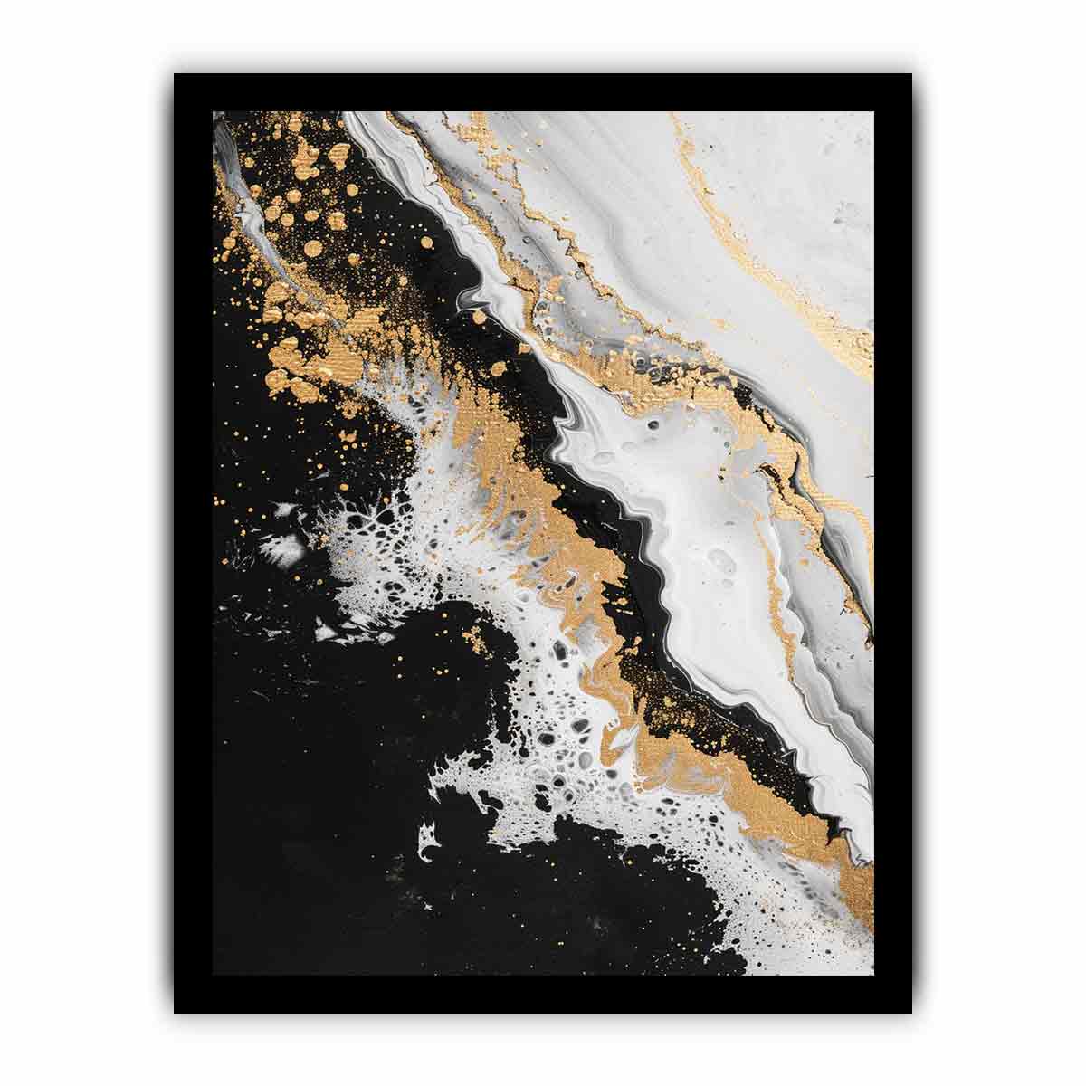 Black Gold Waves Painting-7