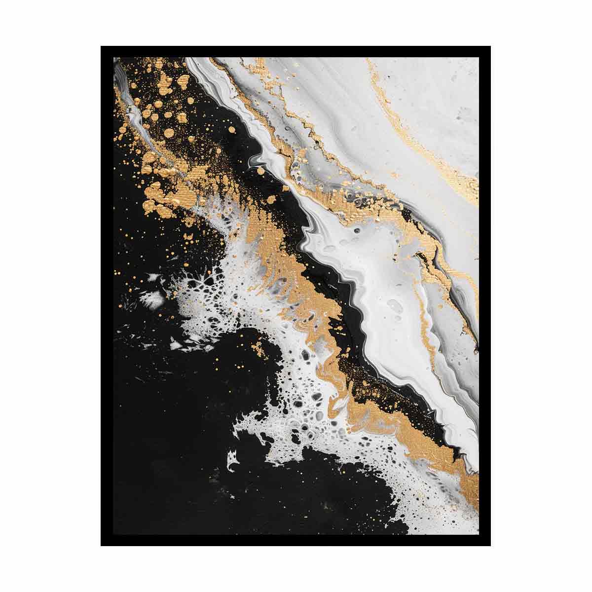 Black Gold Waves Painting-4