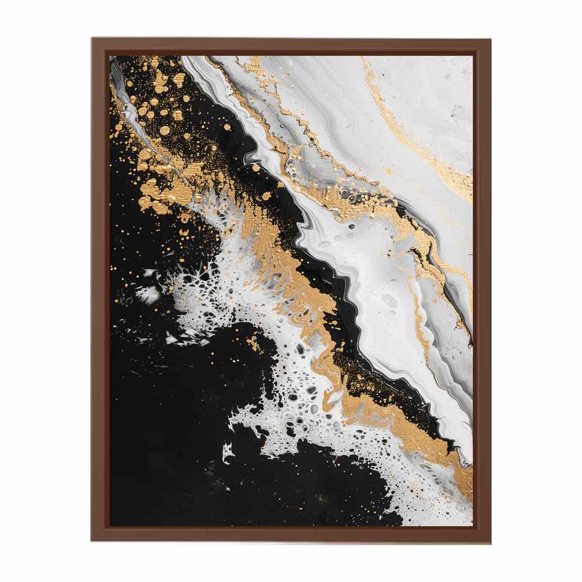Black Gold Waves Painting-6
