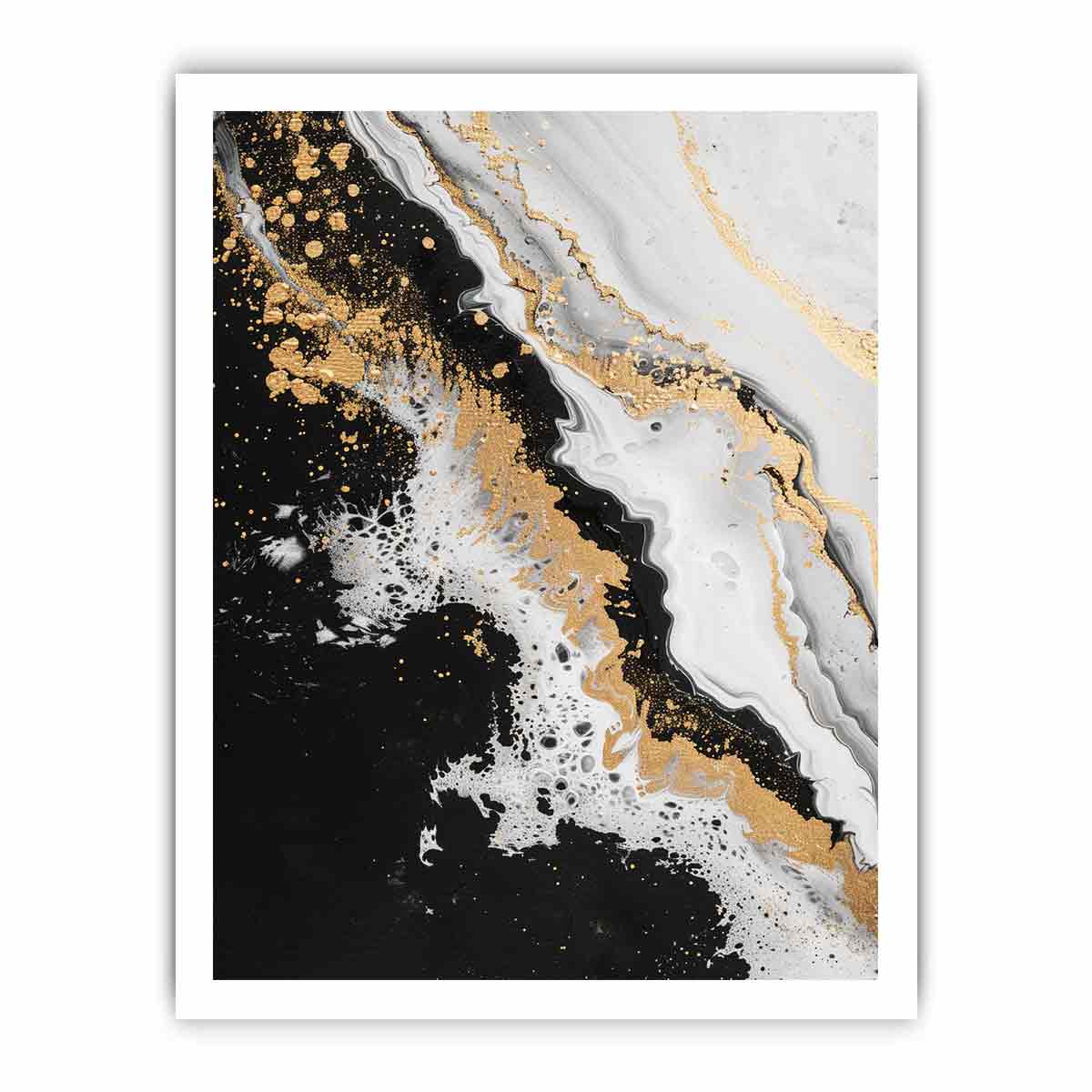 Black Gold Waves Painting-8