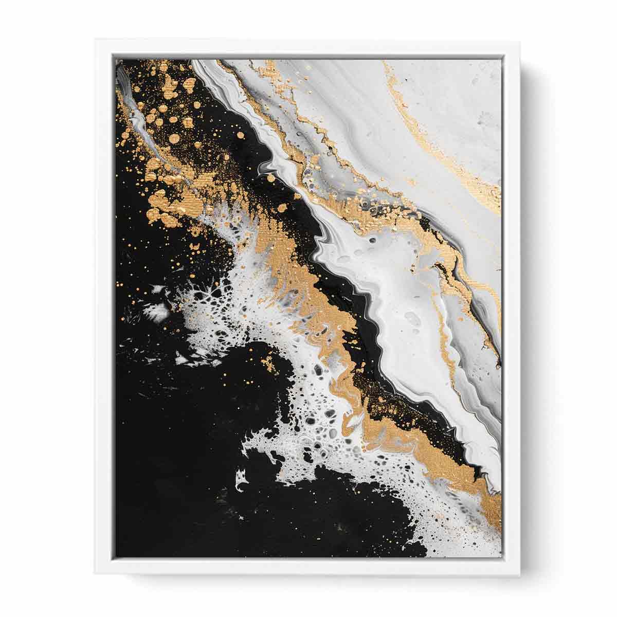 Black Gold Waves Painting-5