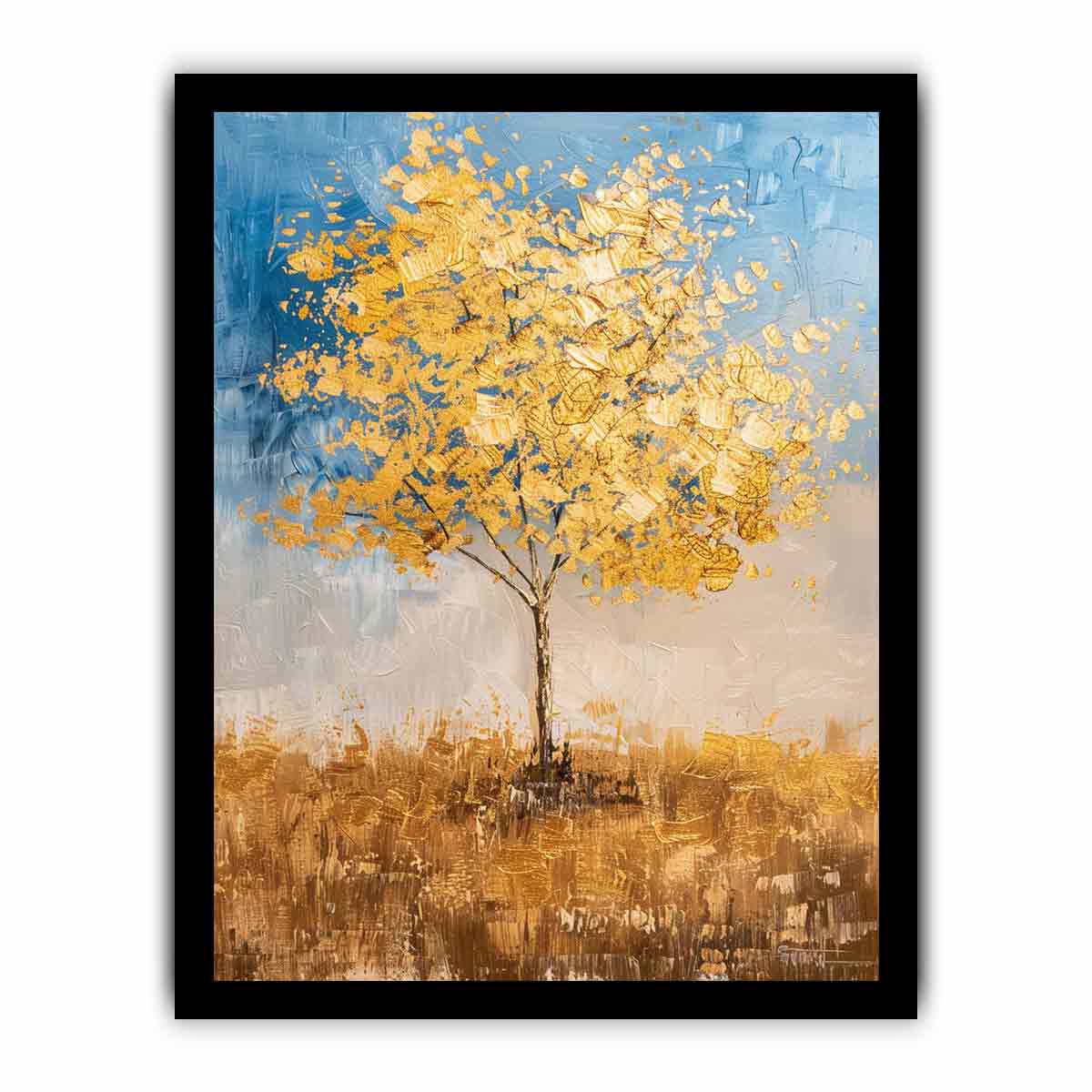 Gold Tree Painting Canvas Art Print-7