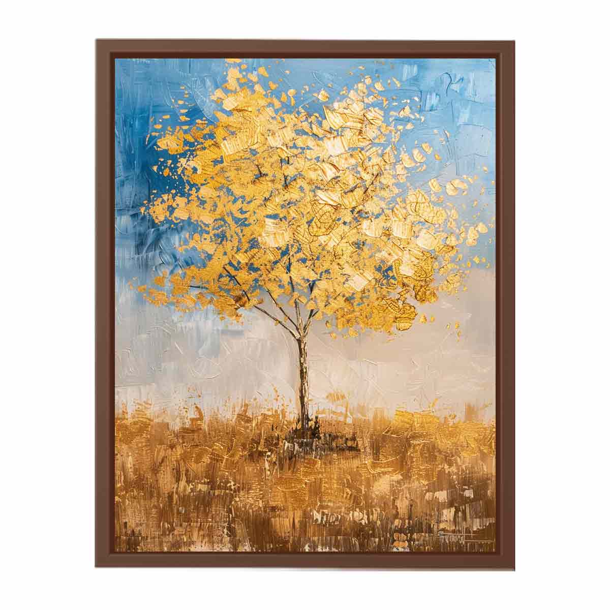 Gold Tree Painting Canvas Art Print-6