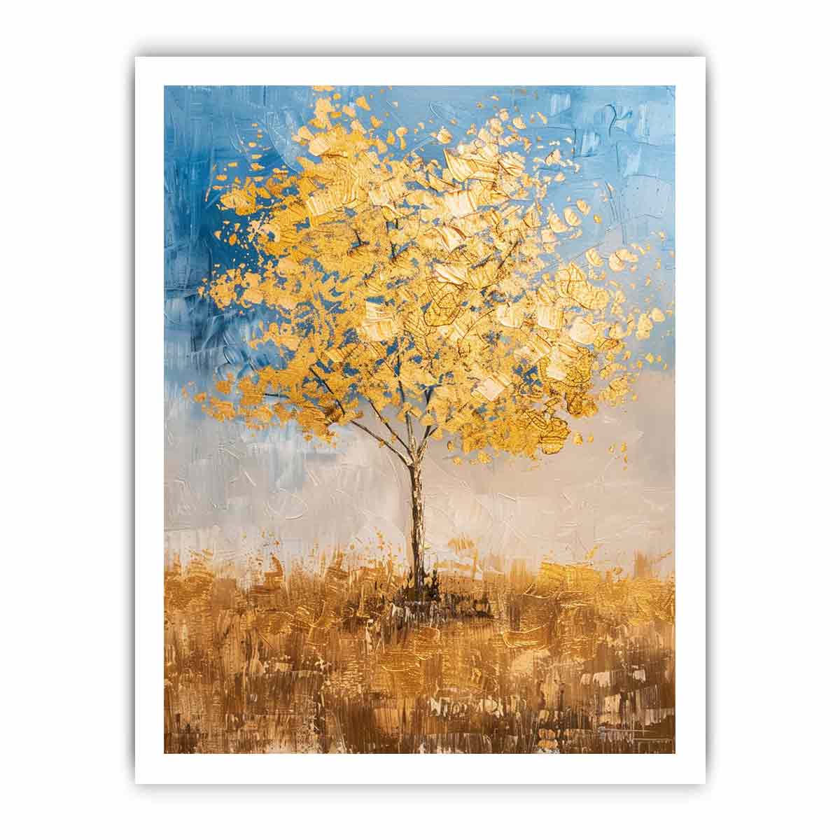 Gold Tree Painting Canvas Art Print-8