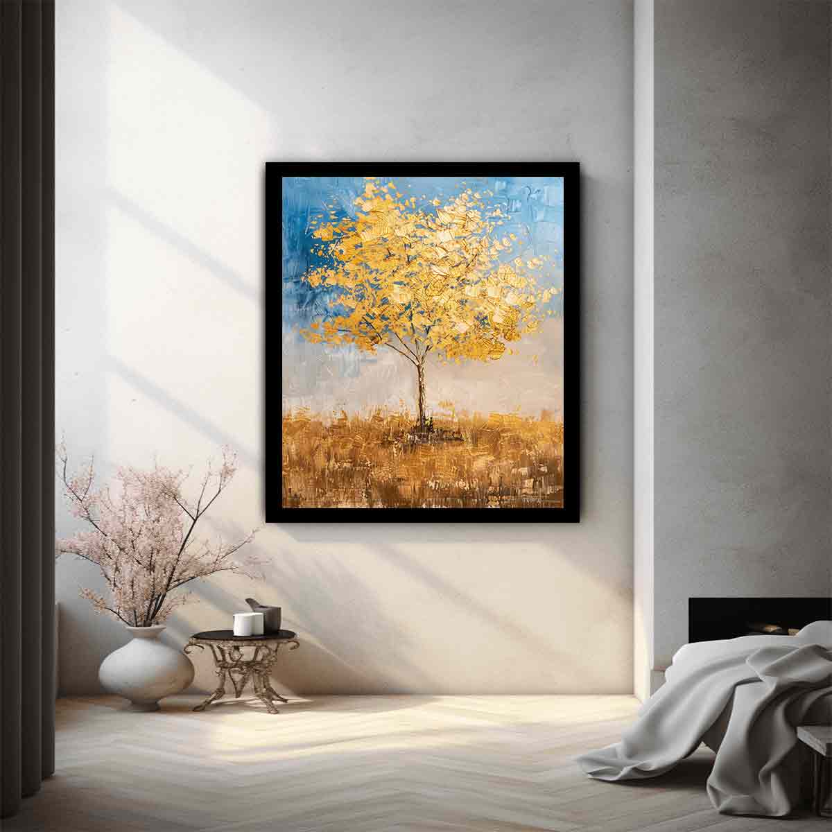 Gold Tree Painting Canvas Art Print-1