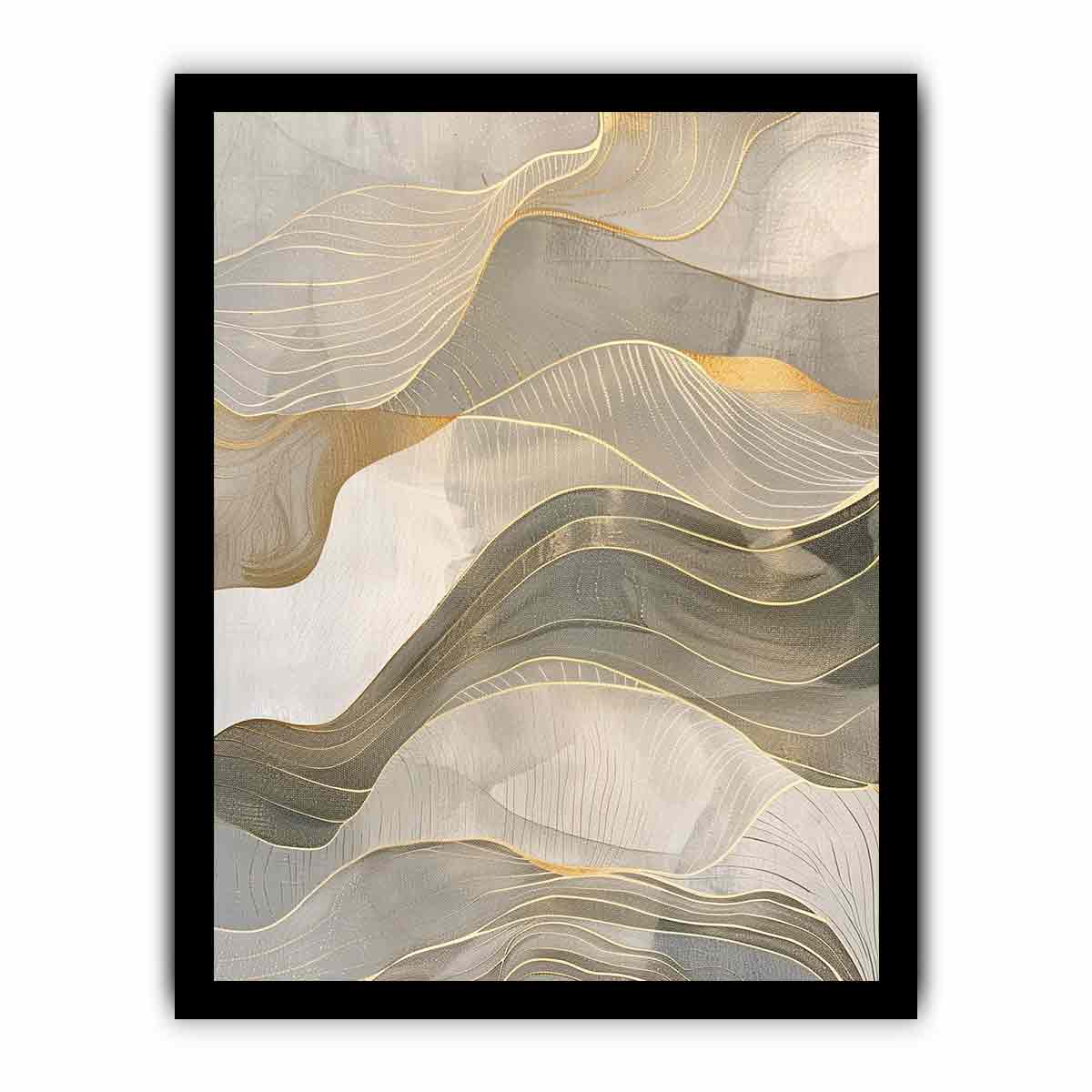Gold Waves Canvas Painting-7
