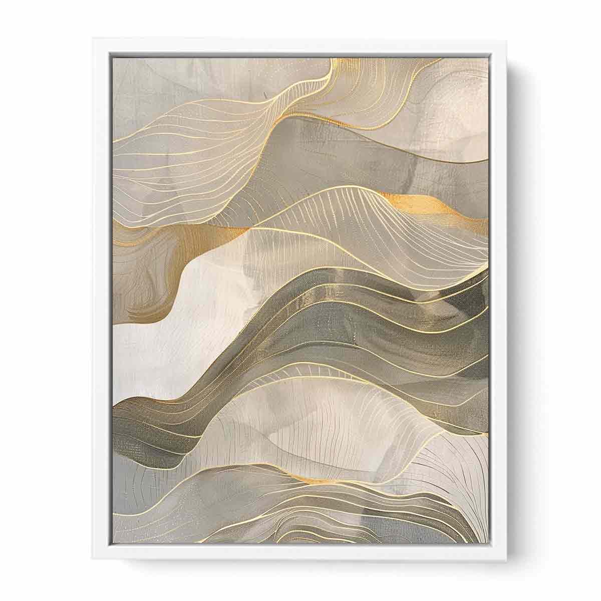 Gold Waves Canvas Painting-5
