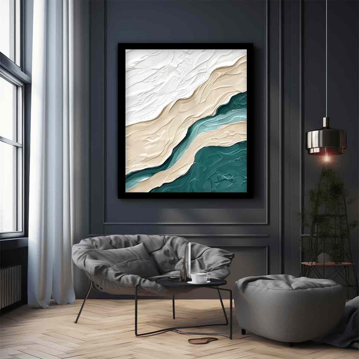 Ocean wall art texture painting print-2