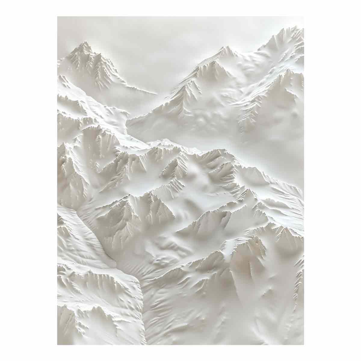Textured Snow Mountian Painting-0