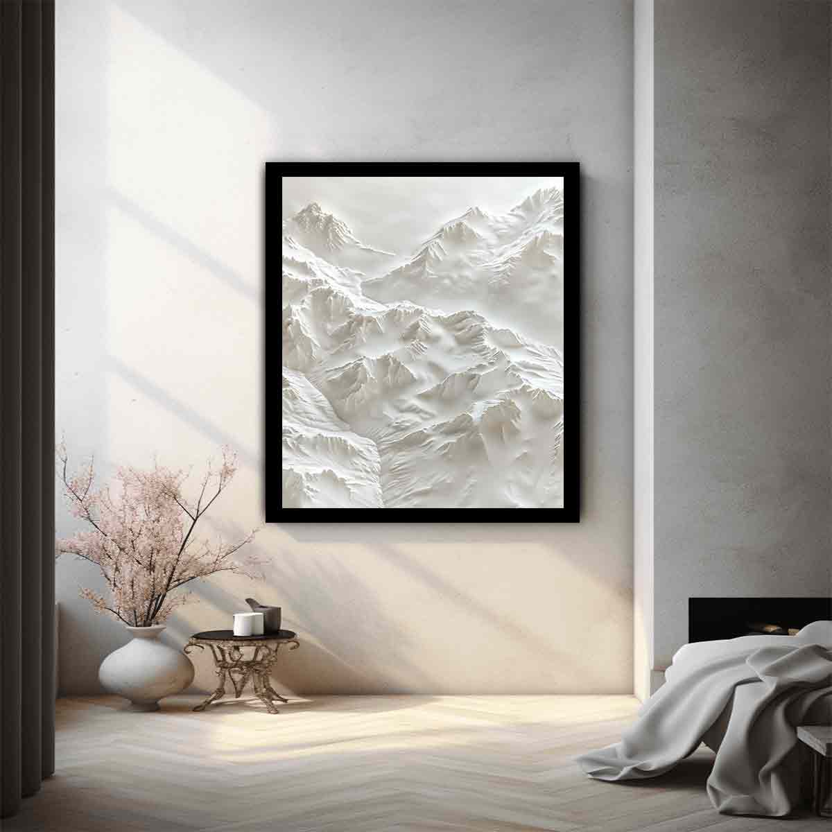 Textured Snow Mountian Painting-1