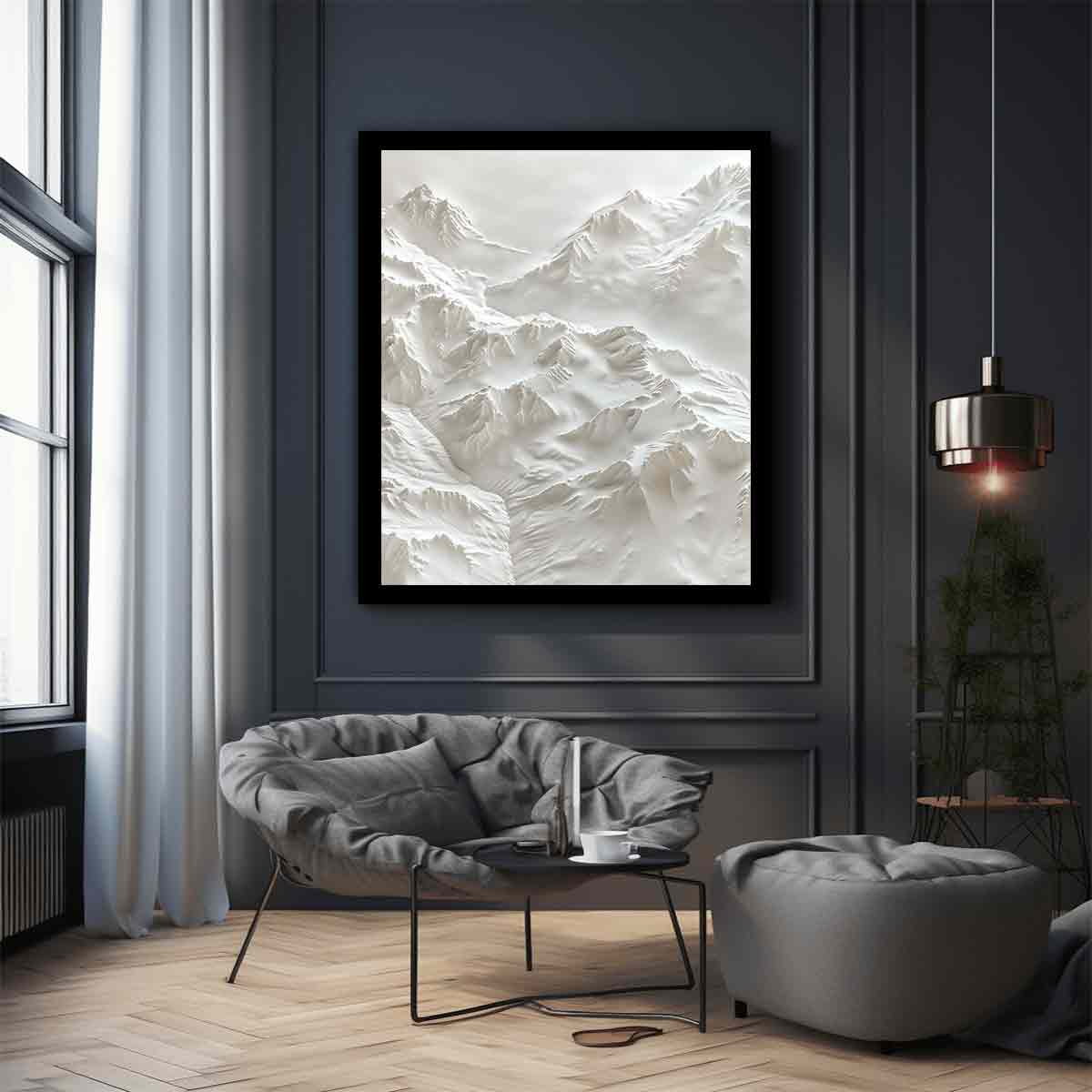 Textured Snow Mountian Painting-2