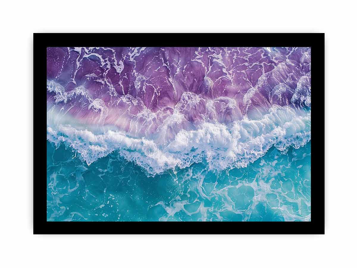 Teal beach  Waves Wall  Art-7