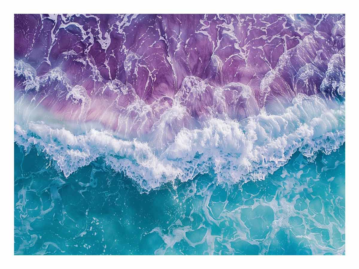 Teal beach  Waves Wall  Art-0