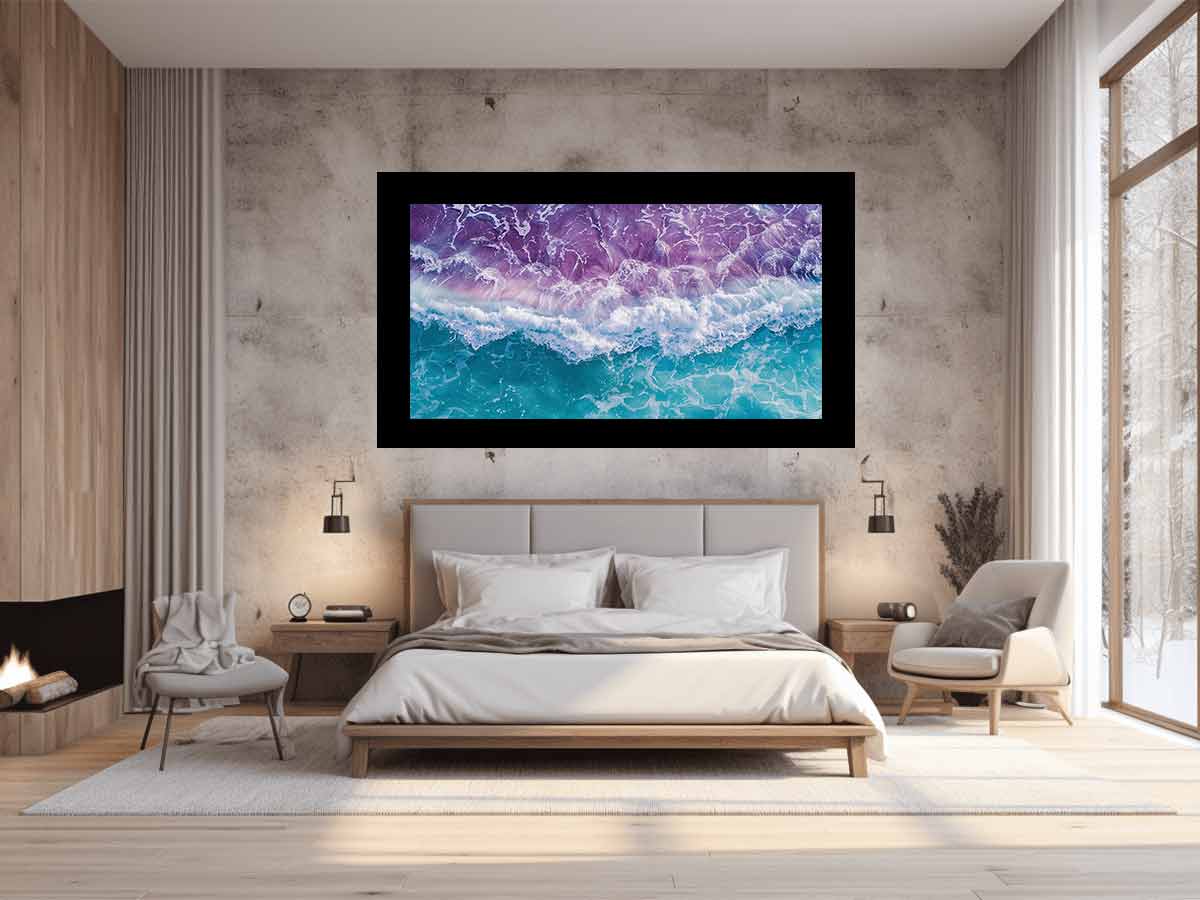 Teal beach  Waves Wall  Art-1