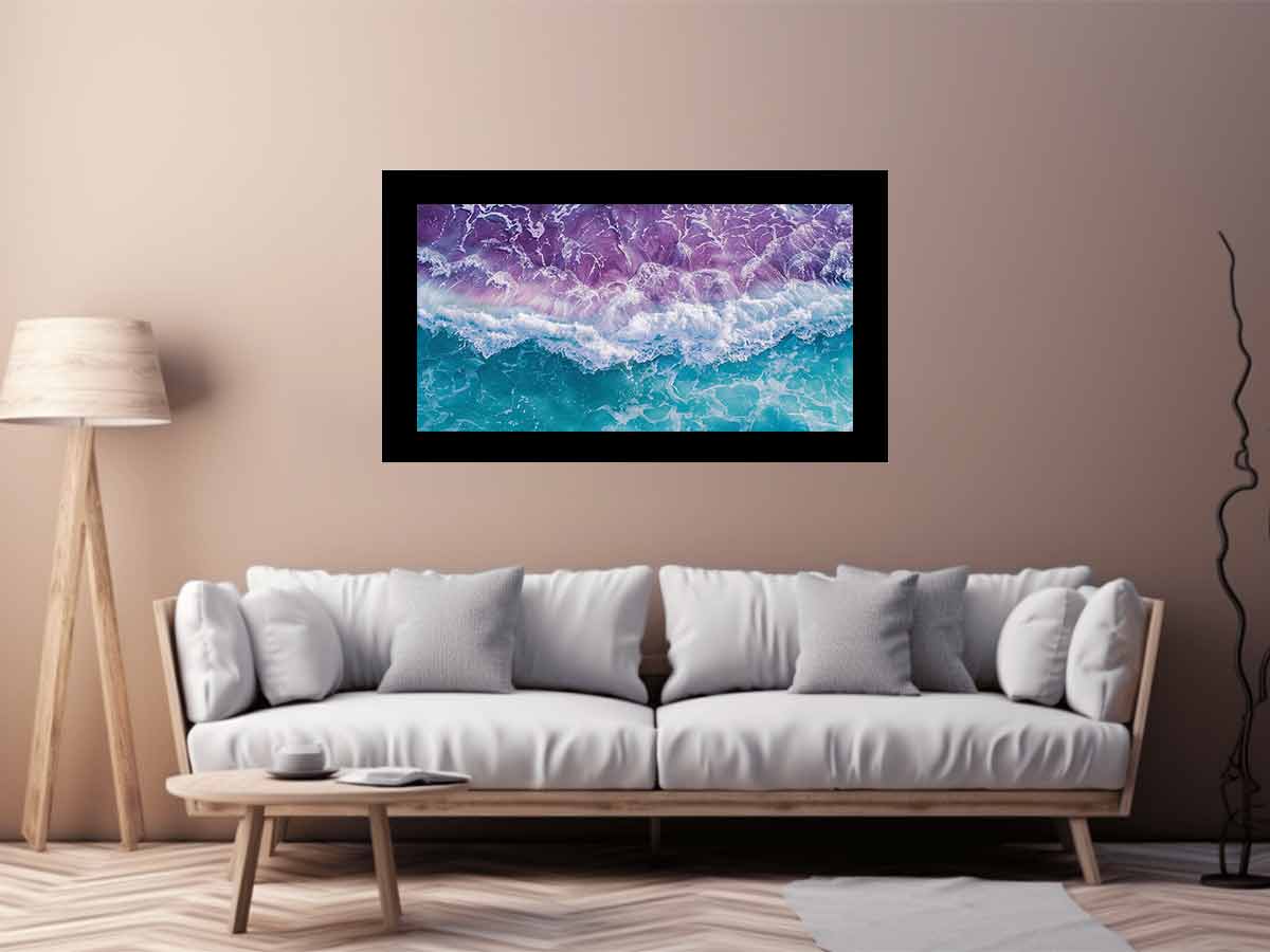 Teal beach  Waves Wall  Art-2
