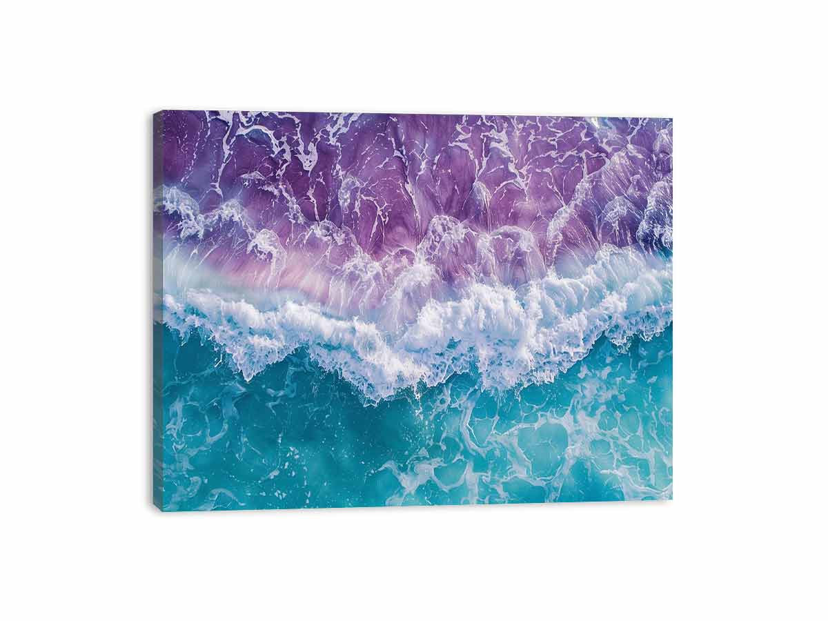 Teal beach  Waves Wall  Art-3