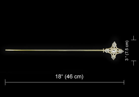 V6009 Unisex Kids Children Boy Girl Cross Gold Scepter Magic Wand Metal Crystal-3