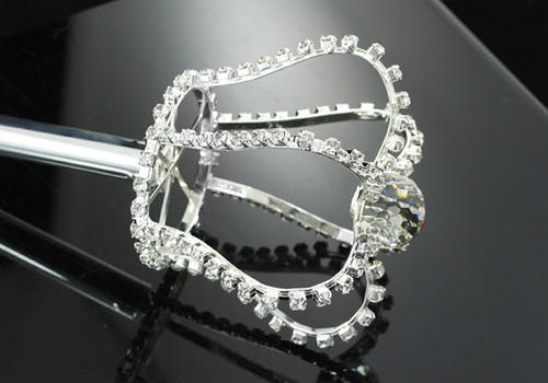 V6018 Unisex Long Scepter Silver King Queen Men Women Cosplay Crystal-0