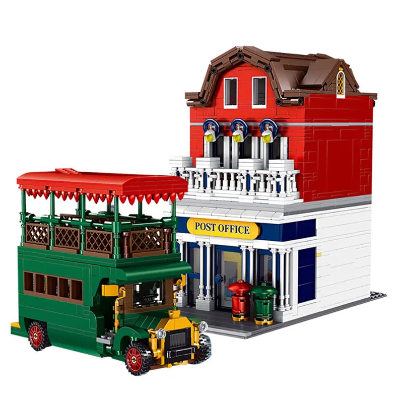 British Post Office with Bus 2178pcs-0
