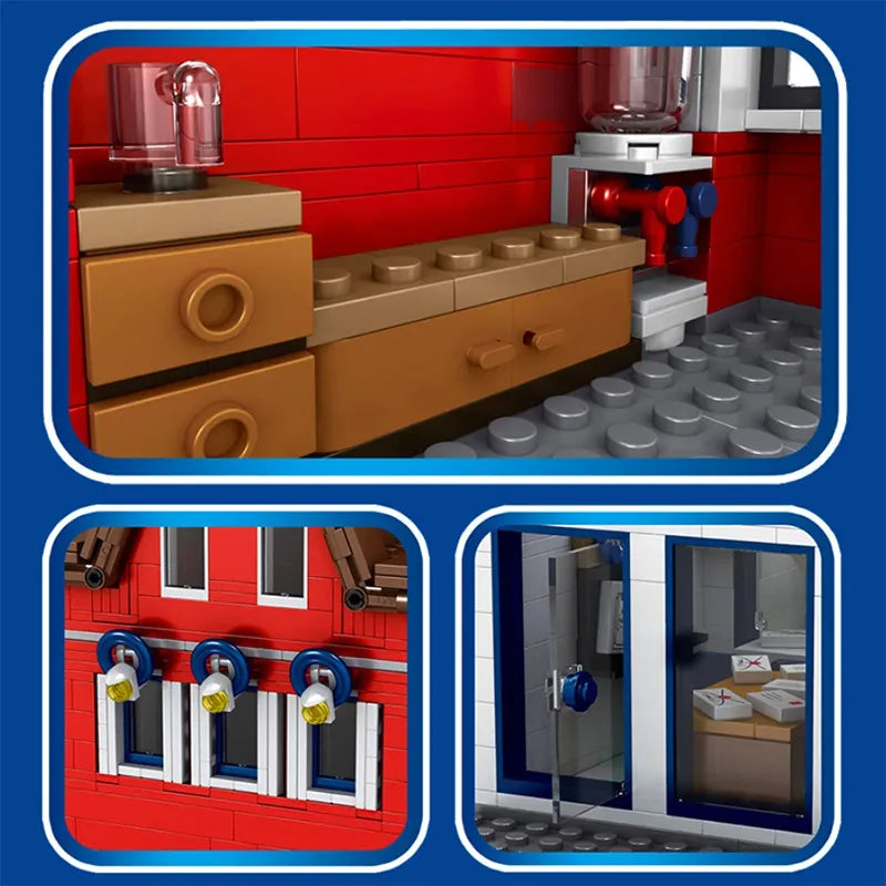 British Post Office with Bus 2178pcs-3