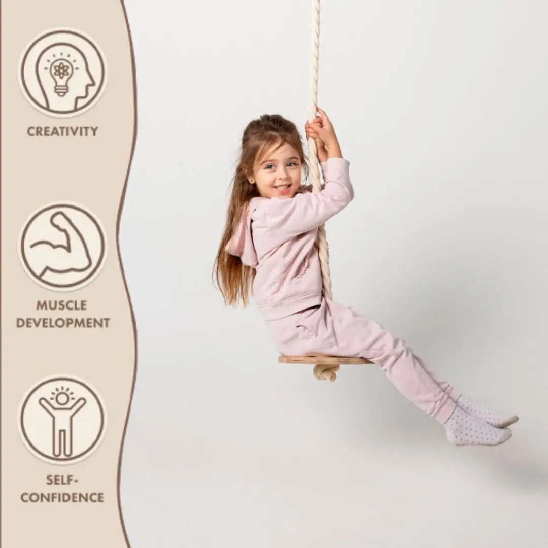 Wooden rope swing for kids-2